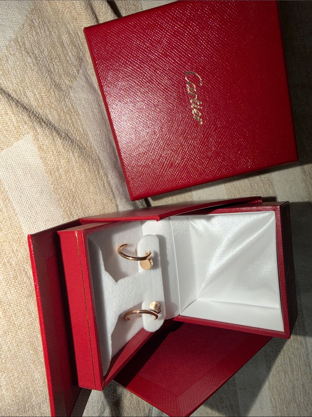 Cartier JUC Rose Gold Small Hoop Earrings - Picture 4 of 5